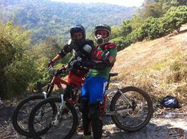 Stef and Seb mountain biking Stef and Seb mountain biking