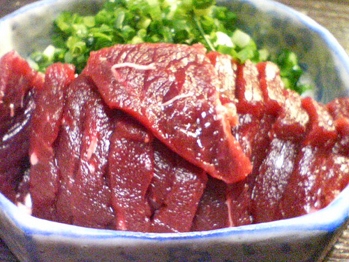 Whale meat sashimi Whale meat sashimi