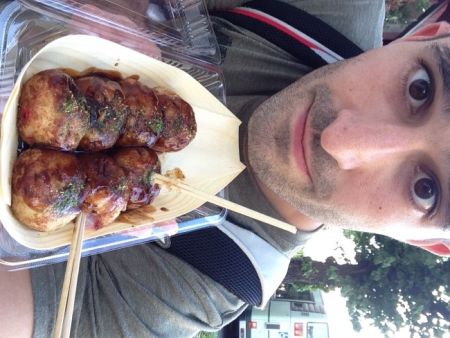 Takoyaki friend octopus balls in Kyoto Takoyaki friend octopus balls in Kyoto