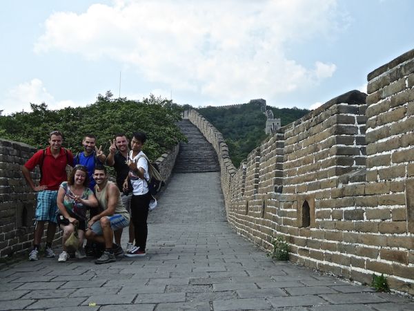 Muraille de chine en groupe Photo de groupe sur la muraille de Chine