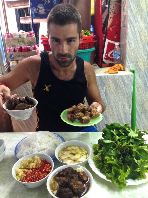 Sebastien preparing his bun cha