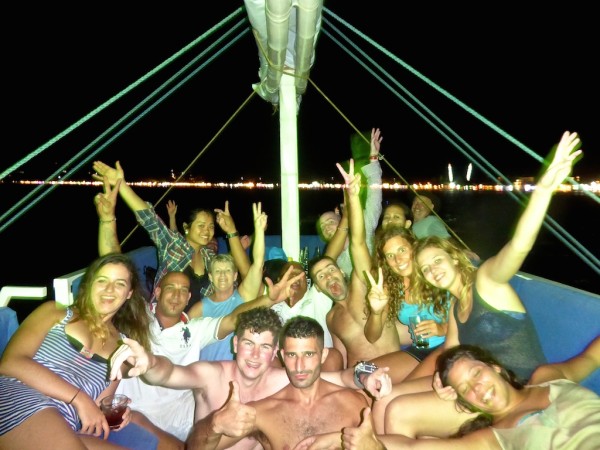 Celebrating Sebastien's birthday on Boracay with this group boat tour to Carubao island