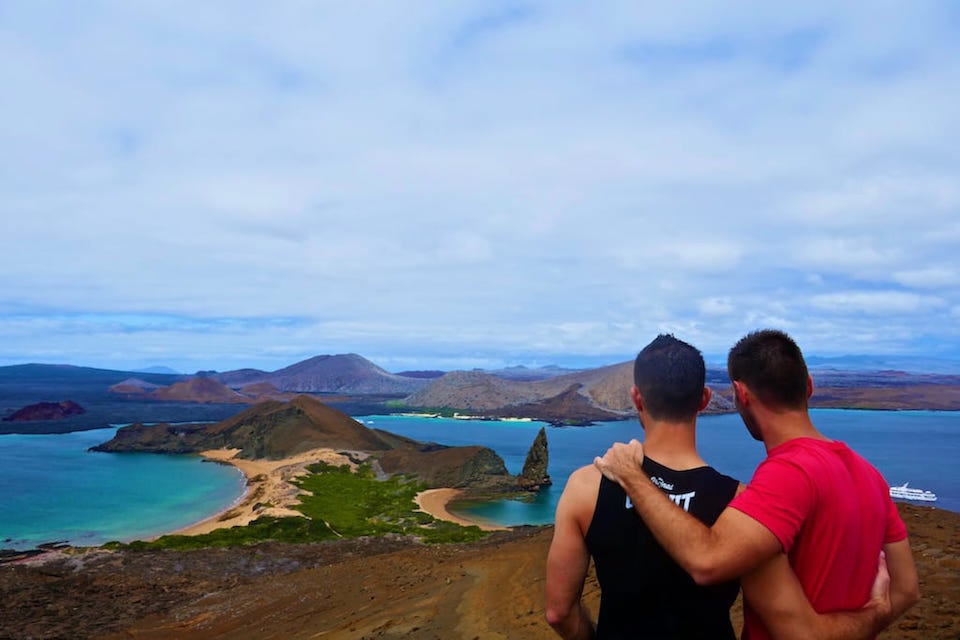 Pinnacle Rock at Bartolome Island Pinnacle Rock Bartolme Island part of East islands Galapagos itinerary