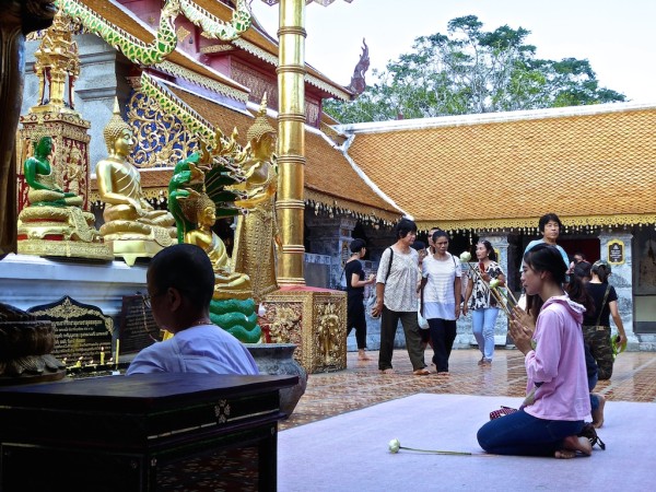 Doi Suthep Temple girl praying Doi Suthep Temple highlights of Chiang Mai