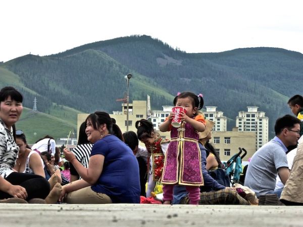 The Naadam spectators outside the main stadium