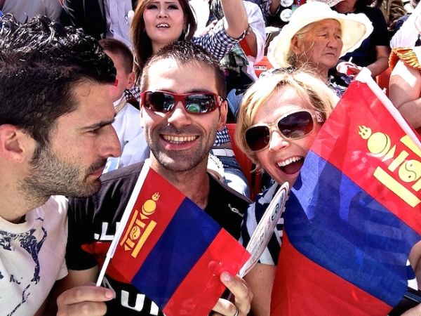 The enthusiastic crowd at Naadam