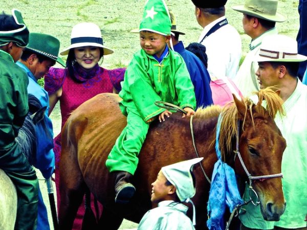 A young horse racer at the Naadam festival