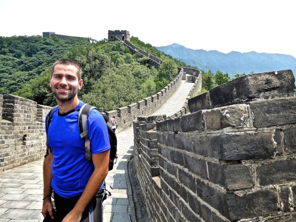 Sebastien at Mutianyu Sebastien posing Mutianyu at The Great Wall of China