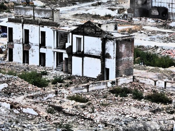 The remains of Shangri-La's old town after the big fire earlier this year The remains of Shangri-La's old town after the big fire earlier this year