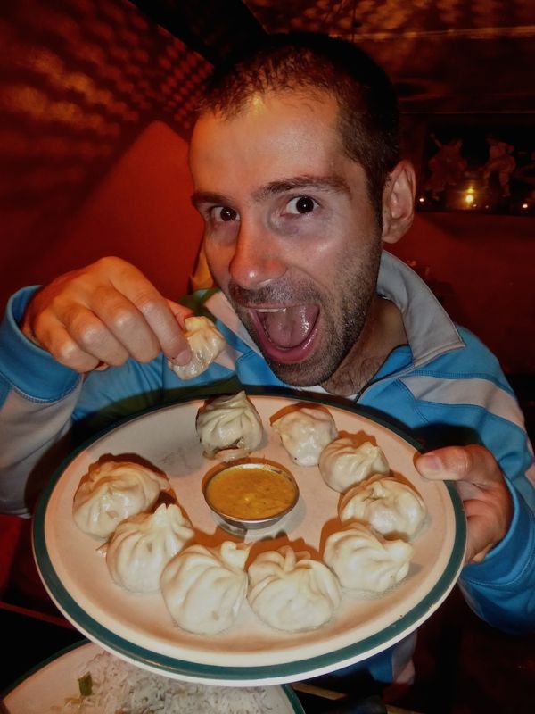 Sebastien and a plate of momos