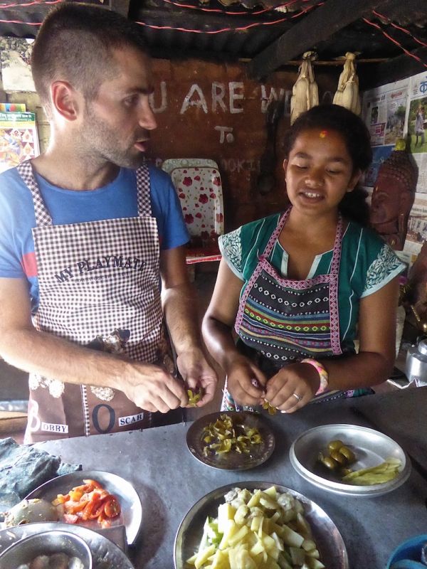 Sebastien and Eanu peeling sour plums Sebastien and Eanu peeling sour plums