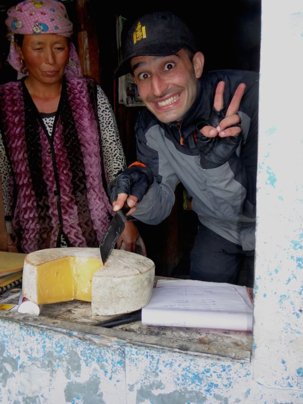 Stefan trying yak cheese
