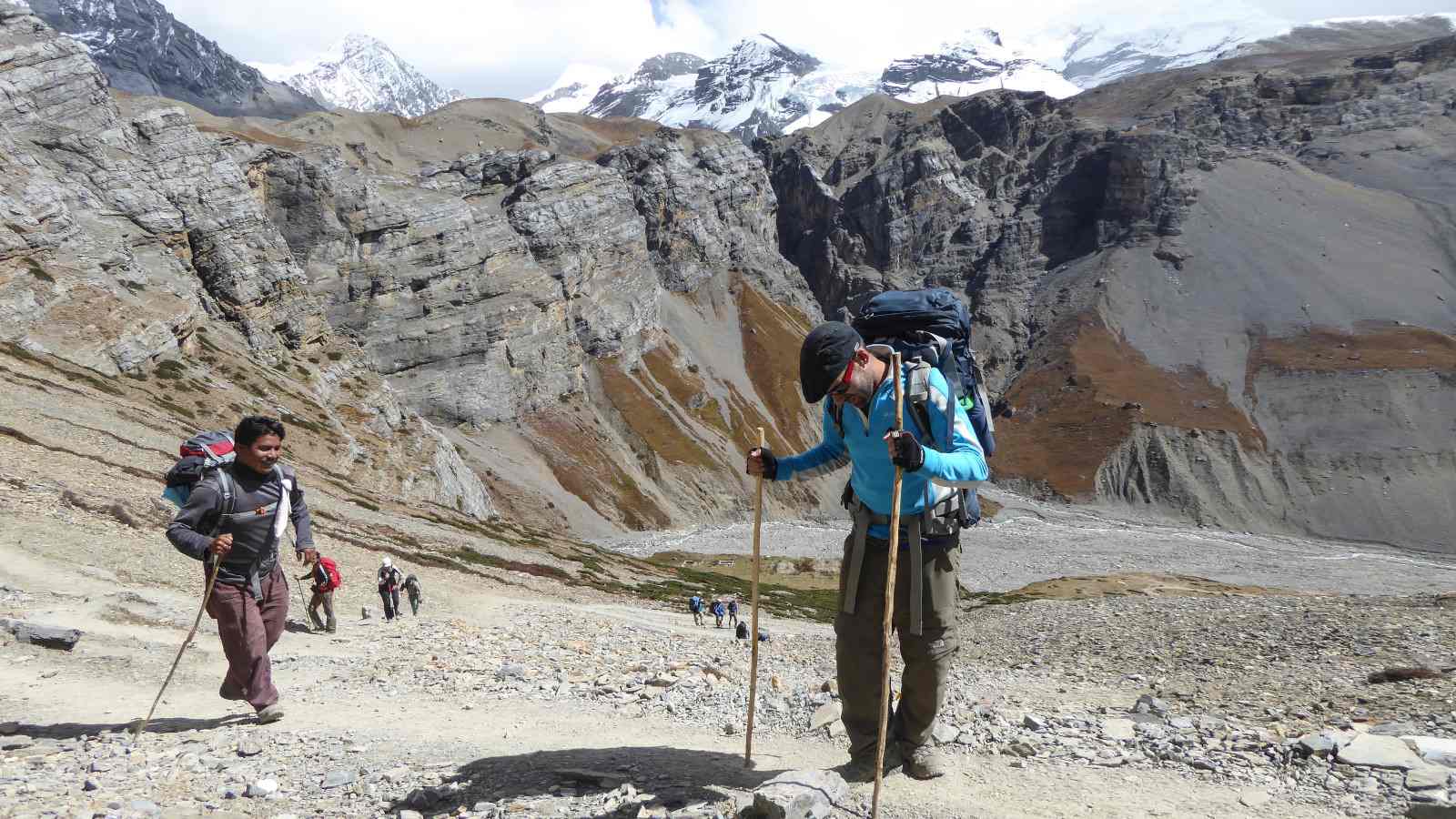 Sebastien admiring the views from Thorong La Pass during the Annapurna Trek.