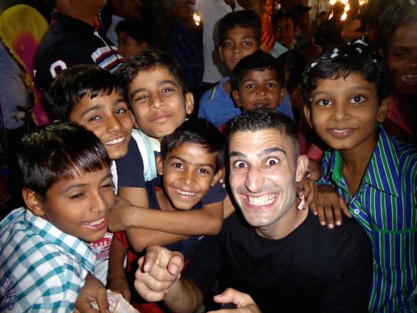 Stefan and new friends at this wedding at Amber village near Jaipur Hate love India muslim wedding group of children
