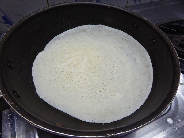 The palappam batter cooking The palappam batter cooking