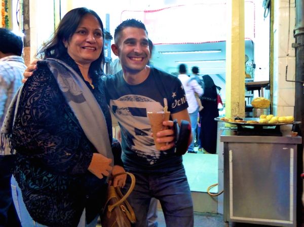 Stefan and friend sharing a lassi in Jaipur Hate love India friendly charming people Jaipur lassi