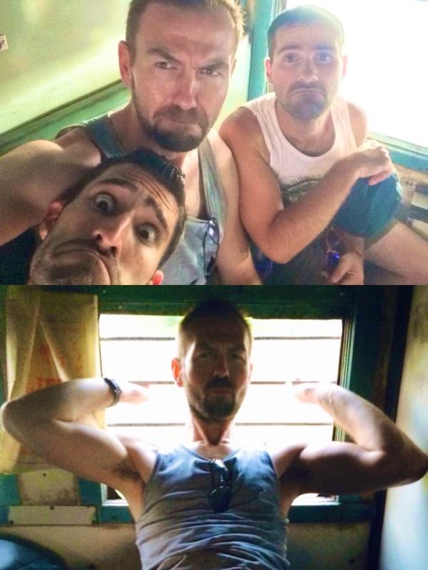Our train selfies montage Love hate India train delay selfie