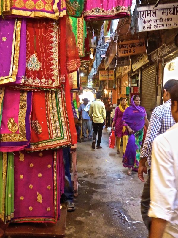 One of the many colourful Indian bazaars Hate love India beautiful colourful saris Jaipur bazaar