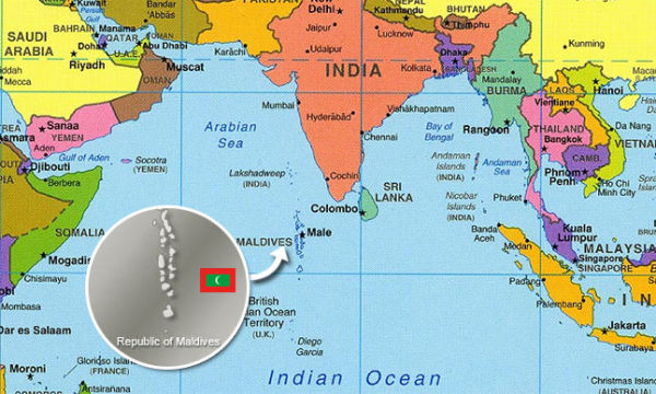 World Map India Maldives - Wayne Baisey