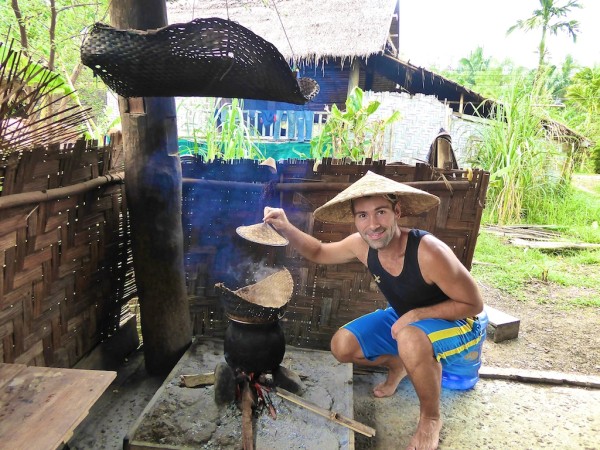 Seb steaming the rice Seb steaming the rice