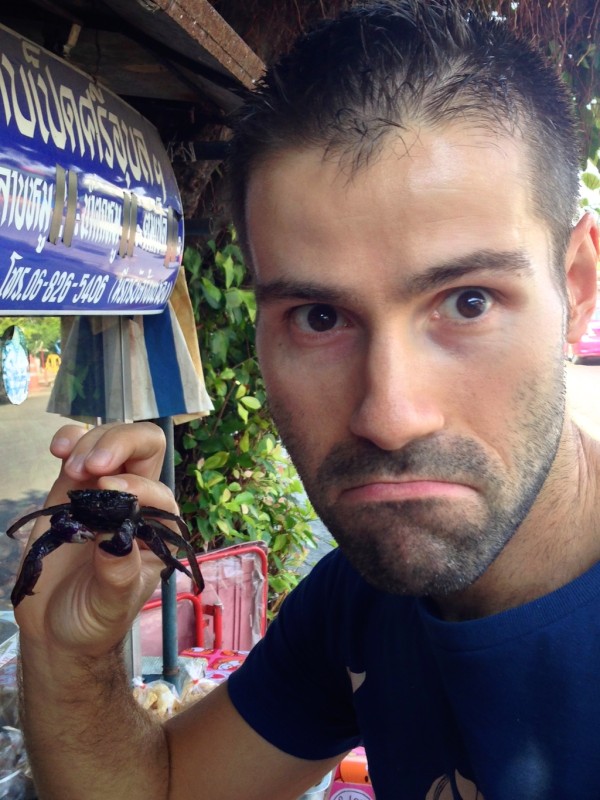 Seb saving this crab best streetfood in Thailand crab for som tam
