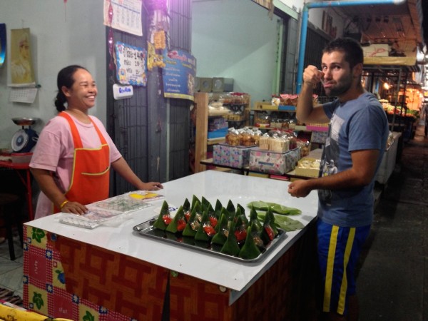 Seb with sticky rice coconut treats best streetfood in Thailand Seb with sticky rice coconut treats