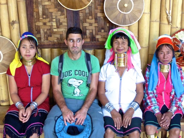 Stefan and the Kayan long necked women at Inle Lake Stefan and the Kayan long necked women at Inle Lake
