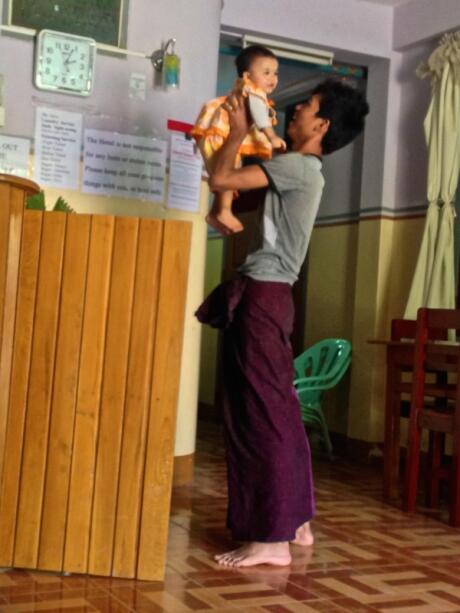 Burmese village boy with lunghi