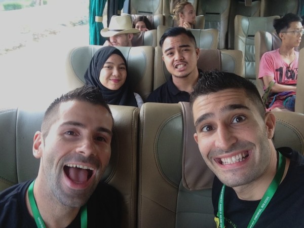 Our shuttle bus selfie with friends Our shuttle bus selfie with friends