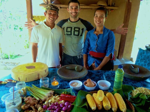 Be Bali Day cooking class Ubud Bali Kadek Made Stef Stefan Kadek Made cooking class in Ubud, Bali