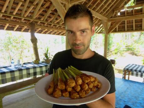 Chicken satay best traditional food of Indonesia cooking class Ubud in Bali