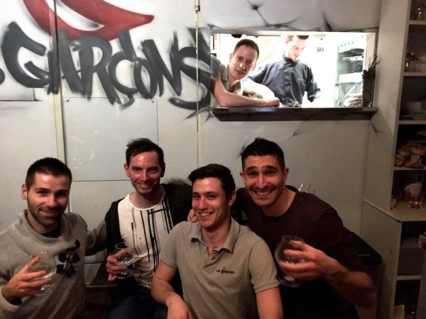 Les Garcon Aaron Stef Seb cute waiter Les Garcons gay restaurant Nice