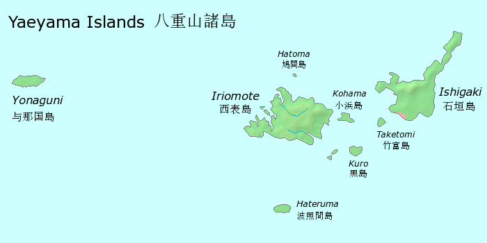 Map of yaeyama islands