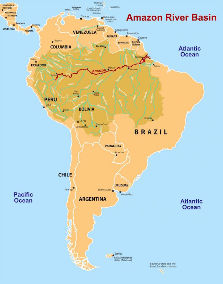 amazon river basin map