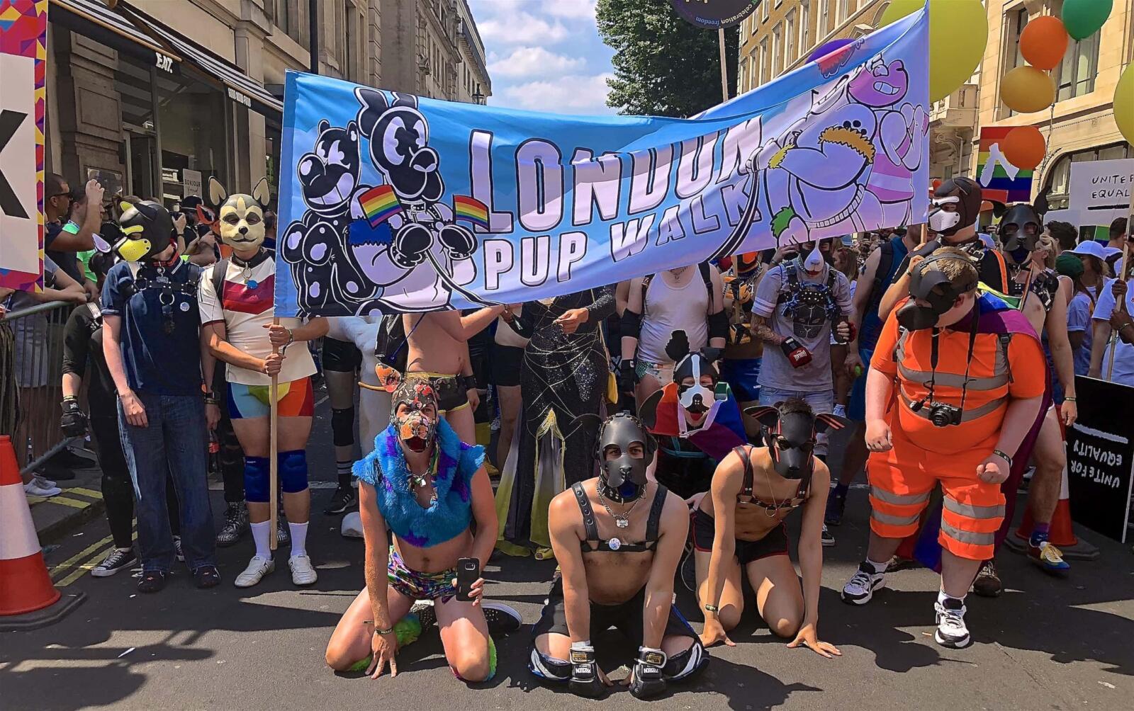 Pups during Pride in London parade