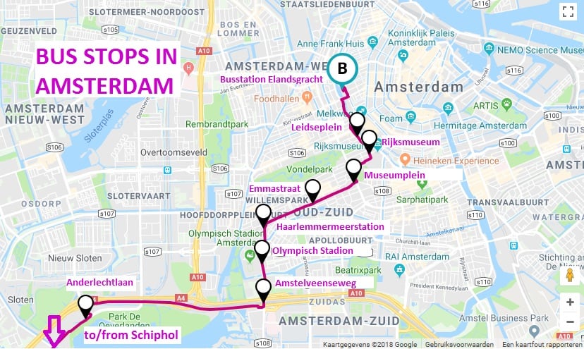 How far is the Amsterdam Airport from city center?