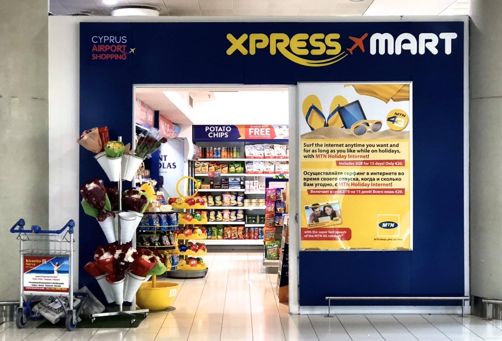 de Xpress Mart van Larnaca Airport