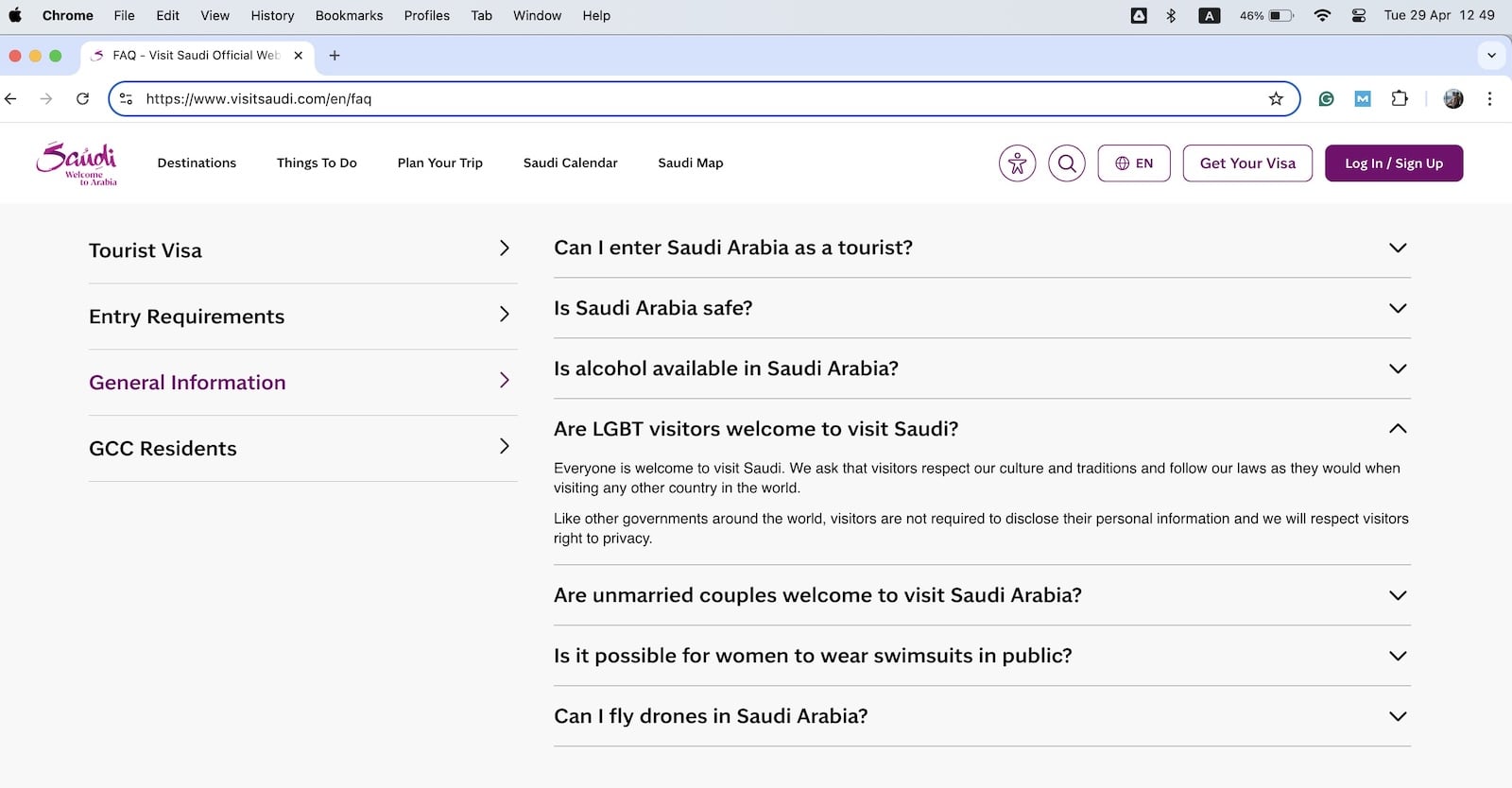 Saudi Arabia Tourism QandA section