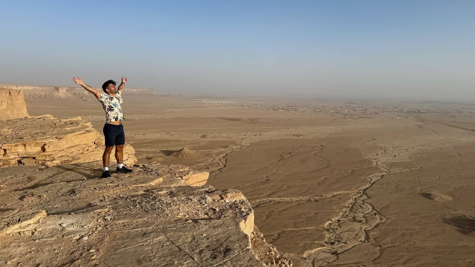 Stefan at Edge of World near Riyadh in Saudi Arabia.