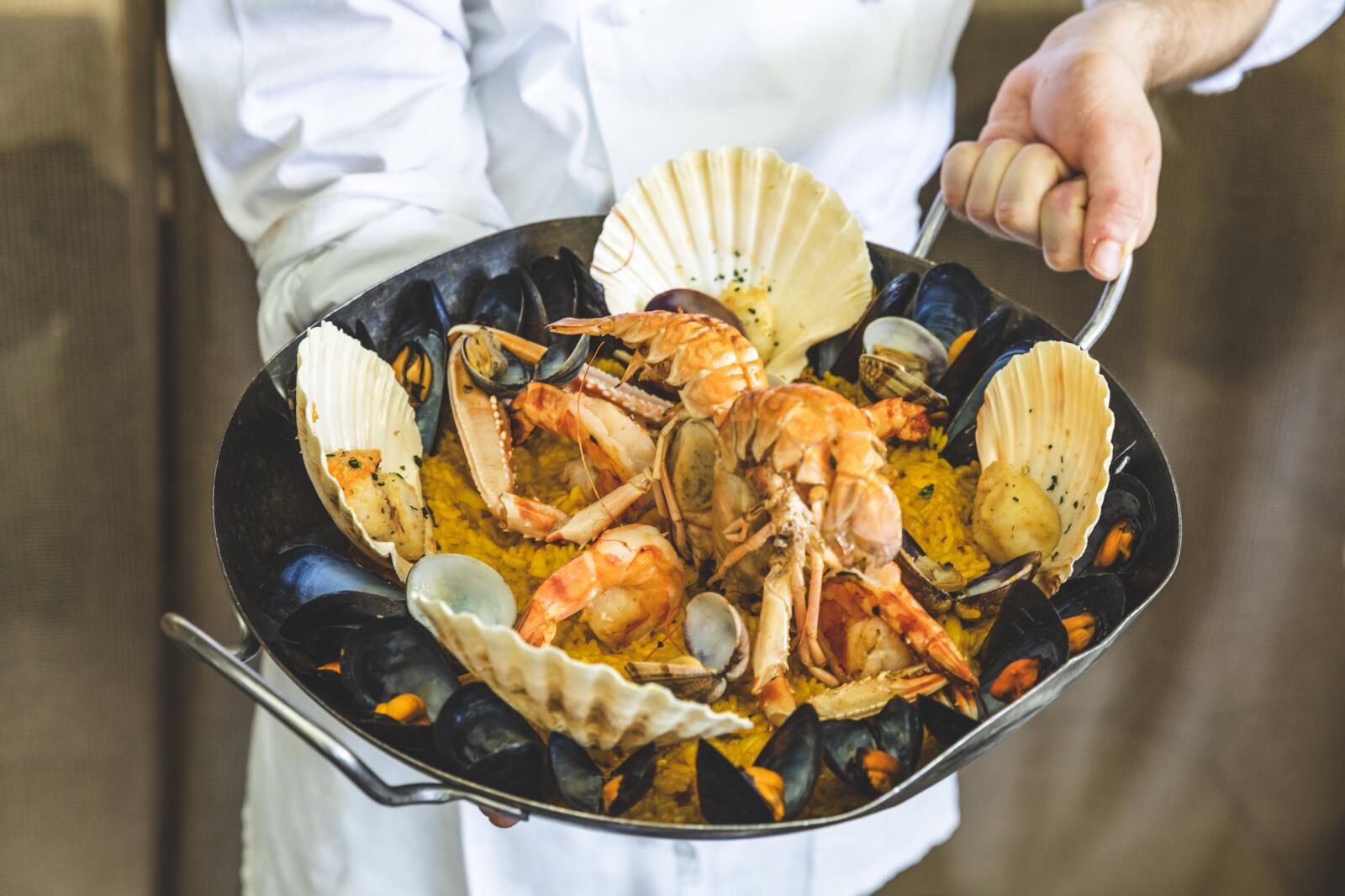 Seafood paella at Magda's restaurant