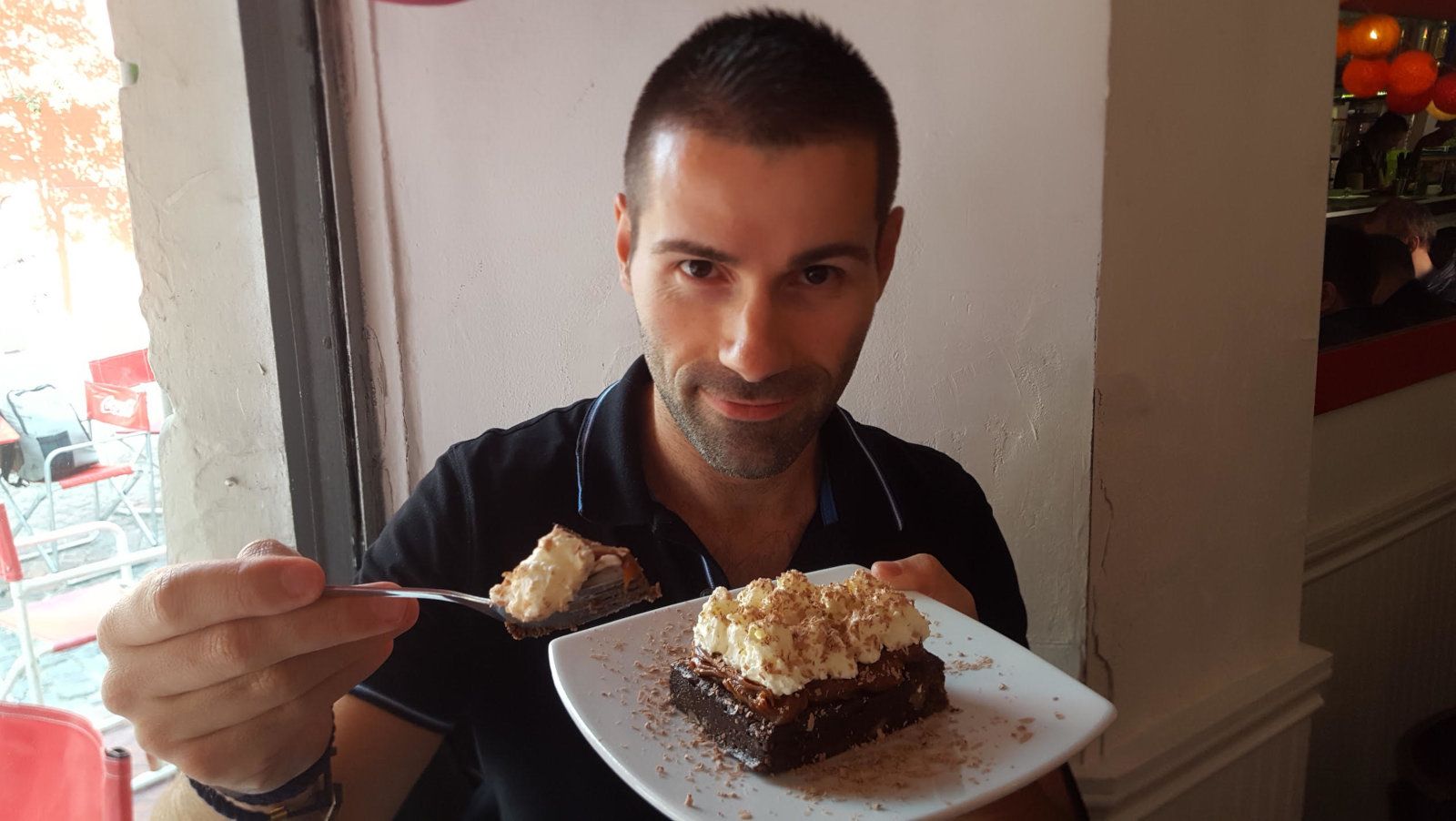 Famous brownies at the Pride gay cafe in San Telmo