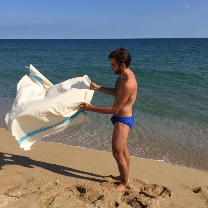 Marcel, mr gay germany on the beach in Barcelona