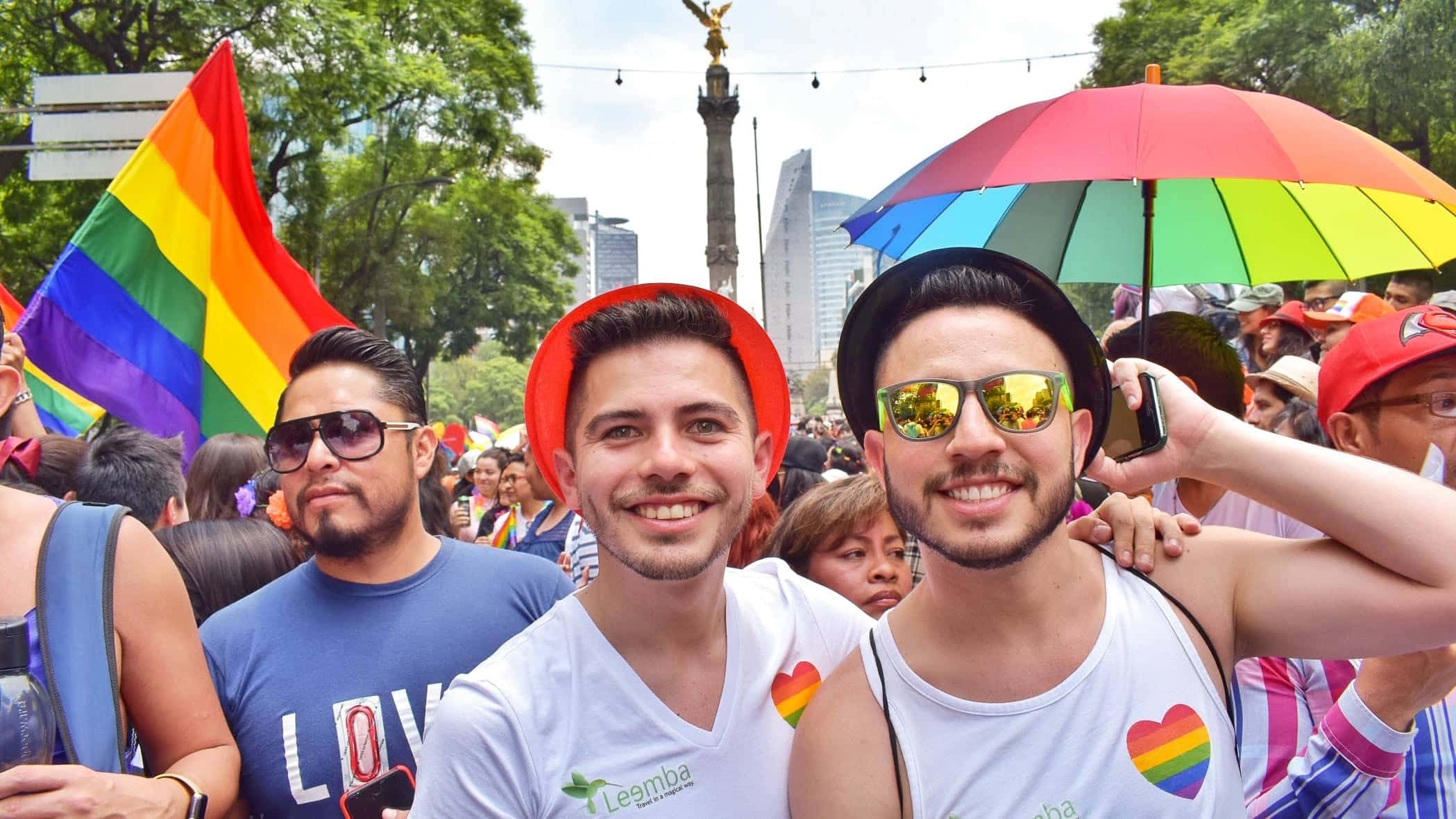 Gay couple at Mexico gay Pride