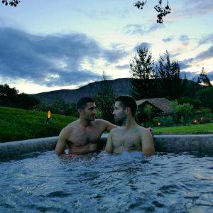 Relax at Mendoza's natural outdoor thermal spa.