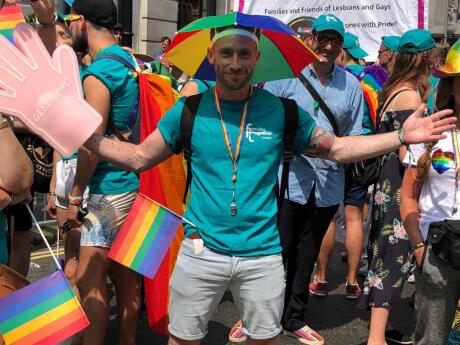 gay pride rainbow umbrella