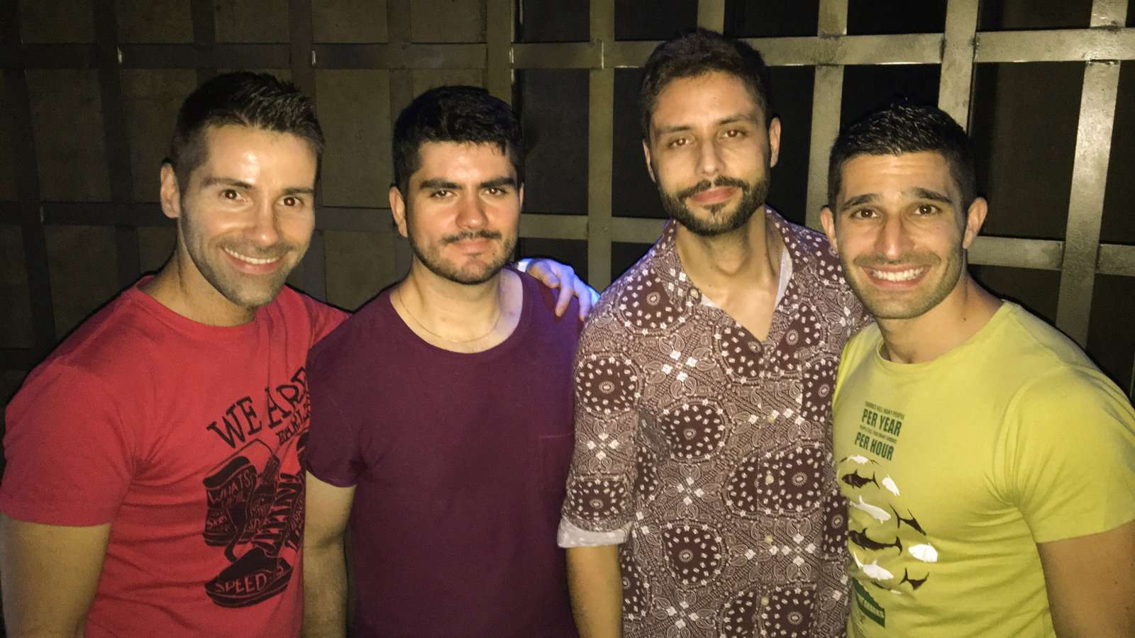 Drinking with friends at the Theatron gay club in Bogota