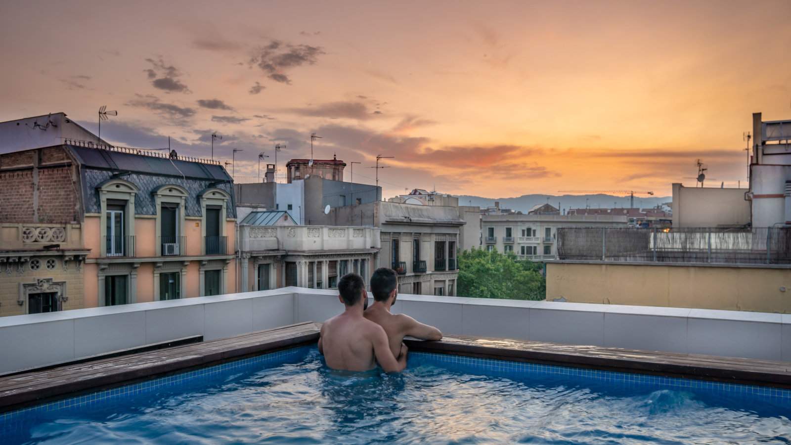 Sky Bar gay bar of Axel gay hotel in Barcelona