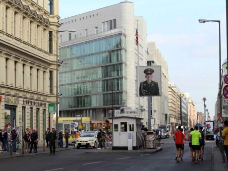 One of the most popular tourist attractions in Berlin is Checkpoint Charlie