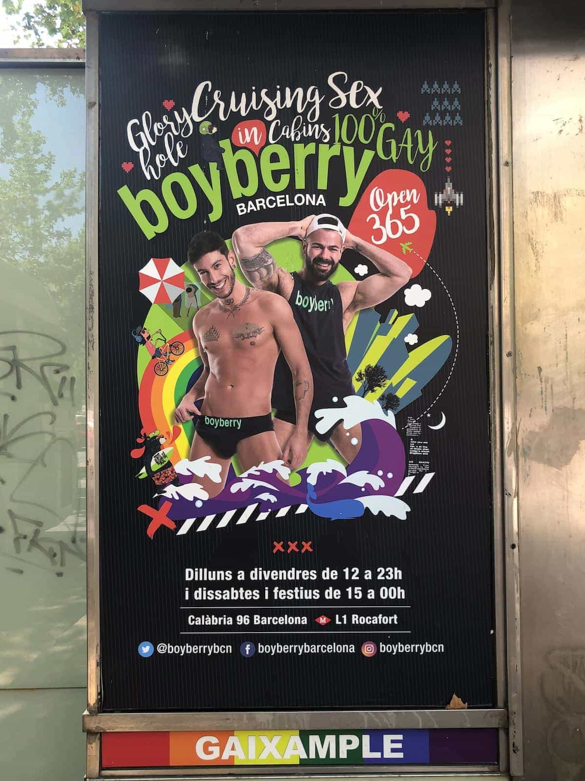 Boyberry gay cruising bar in Barcelona