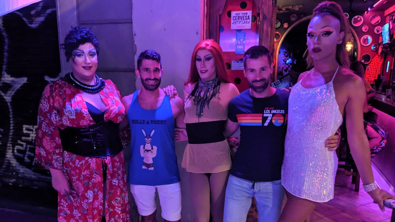 Drag queens of the GinGin gay bar in Barcelona